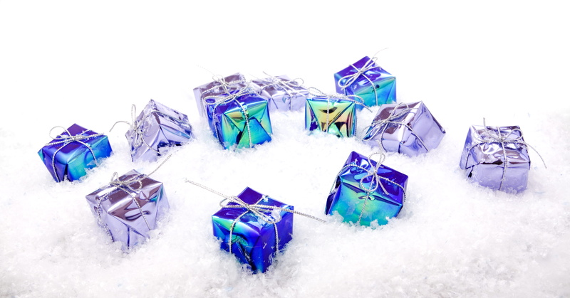 multi colored, holiday, cut out, present, crystal, isolated, gift, high angle view, design, paper, 4K, bow, white color, heap, package, shape, purple