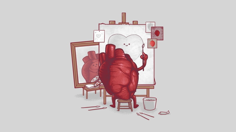 digital art, art, hearts, threadless, 1080P, heart, digital, humor, illustration, paint