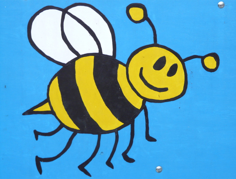 funny, blue, Image, sea, honeybee, colored background, drawing, Figure, Bee, yellow, Comic, animal wildlife, Paint, blue background, close-up, animal representation