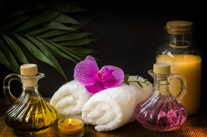 orchid, flowering plant, bottle, rolled, glow, towels, spa, black, plant, flower head, beauty spa, nature, pink color, aromatherapy oil, freshness, flower