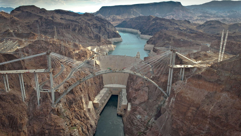 animals, picture, concrete, rocks, cool, hoover, 1080P, hoover dam, dam, grey, bypass