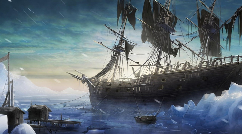 rigging, ship, ice, history, transportation, yacht, mode of transportation, sailboat, cloud - sky, no people, tall Ship, old, moored, water, illustration