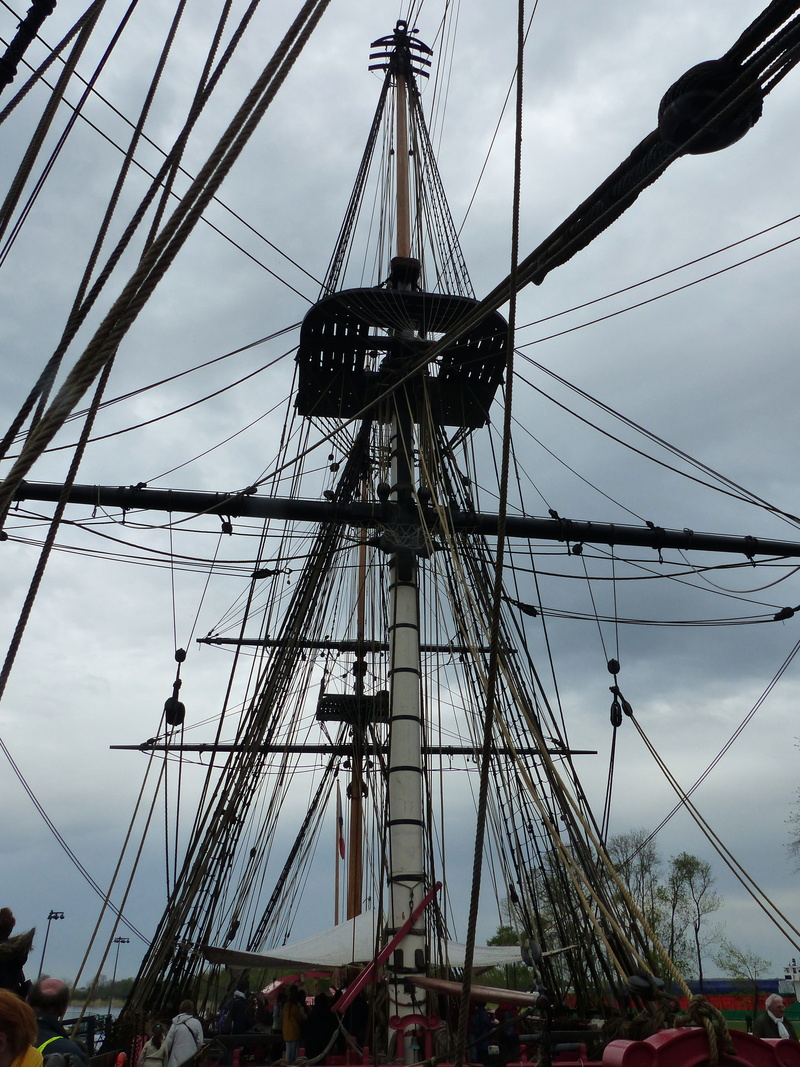 no people, frigate, mature, rope, wood, day, 4K, mast, marin, nautical vessel, boat, travel, mat, shrouds, sky, outdoors, low angle view, pulleys, architecture