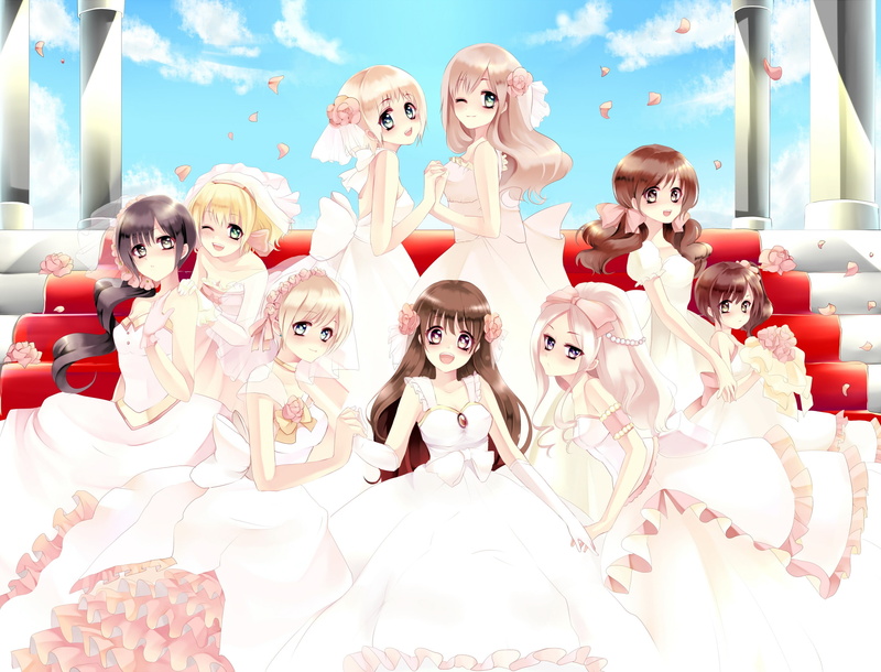 still life, dress, human representation, boys, art and craft, group of people, elegance, large group of objects, people, female, wedding, celebration, male likeness