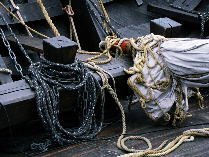 architecture, no people, tied up, pier, wood - material, life buoy, waterfront, reptile, metal, pulley, navy, bungee, watercraft, port, nautical vessel