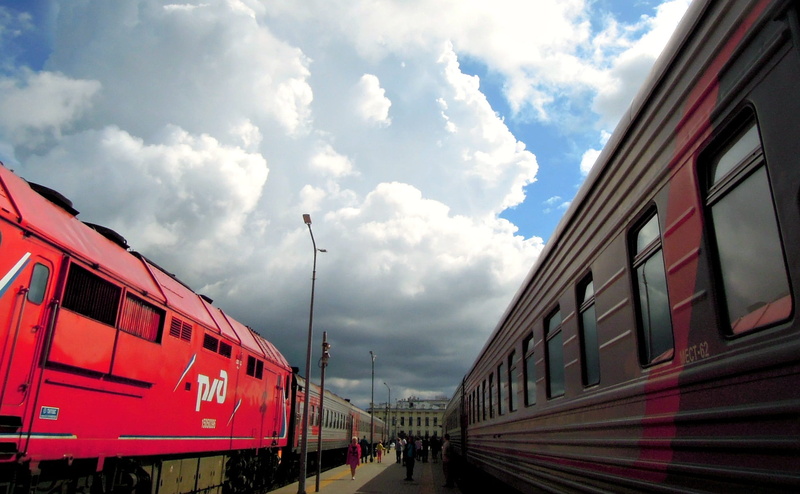 sky, people, transportation, nature, outdoors, rail, building exterior, the way, no people, street, station, day, elektrichka, composition, built structure