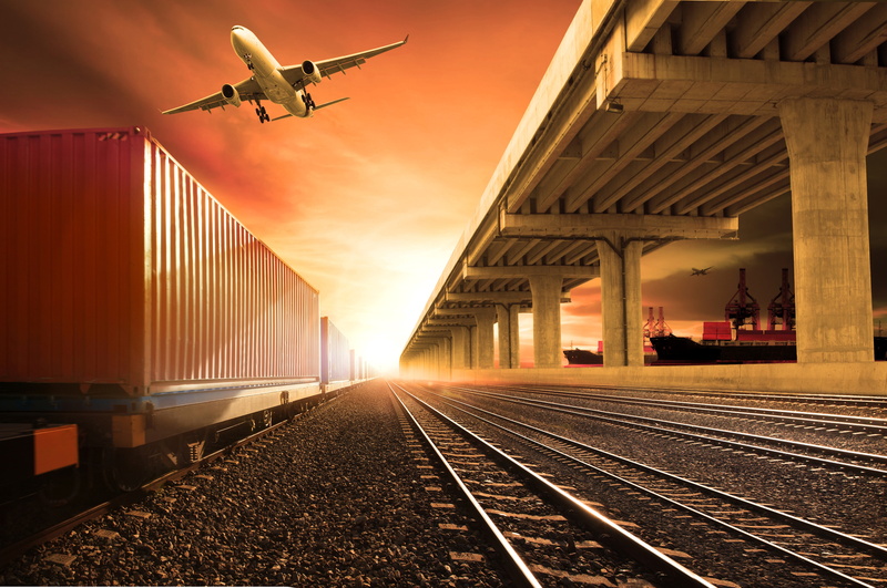 glow, composition, 4K, cars, port, the sun, photoshop, railroad, sleepers, gravel, rails, the plane, ships, the sky, station
