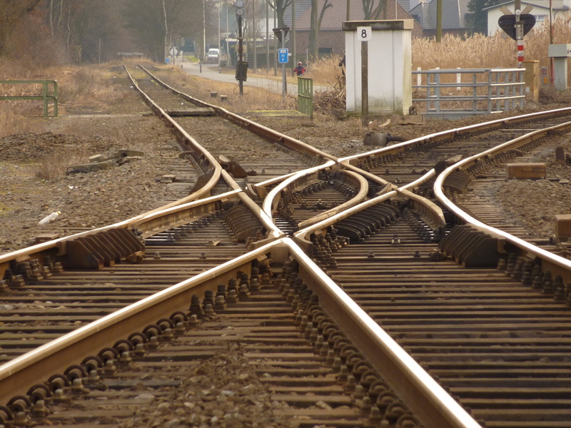 public transportation, outdoors, city, public transport, traffic, crossroad, steel, train track, sleepers, rails, the way forward, no people, bills of exchange