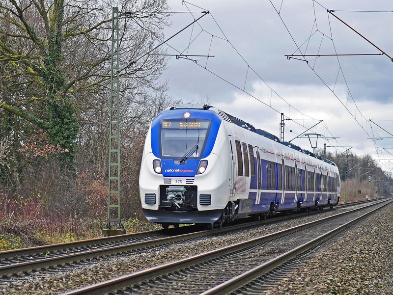 sky, passenger train, mode of transport, rail traffic, land vehicle, railroad track, multiple, Railway, private railway, unit, arrival, nature, br442, cloud - sky