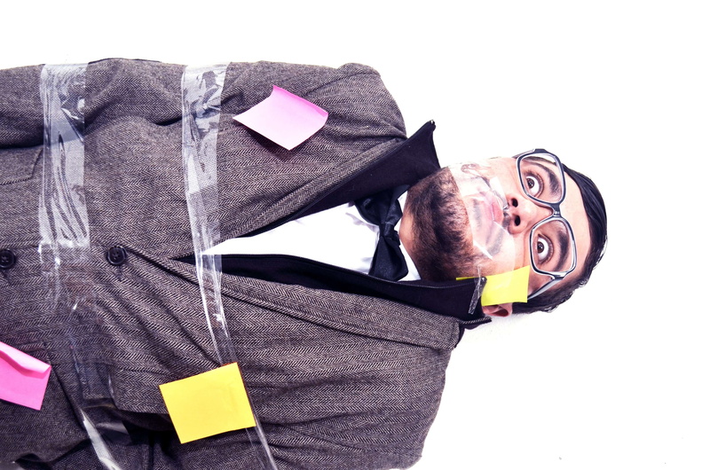 tie, pink color, scottish, clothing, fear, indoors, cut out, still life, communication, professor, standing, men, scotch tape, women, lying down, one person
