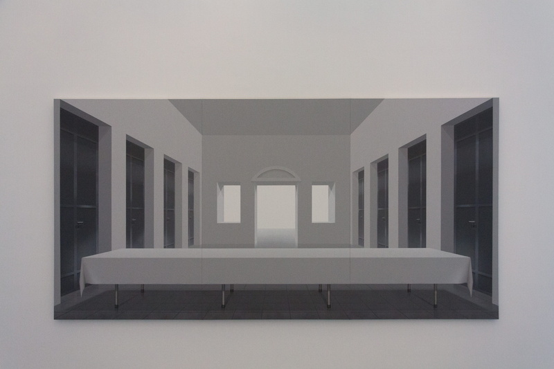 day, close-up, ben willikens, absence, grisaille-technik, no people, kunsthalle, architecture, factual, white home, wall, canvas, art, palette of gray nuances