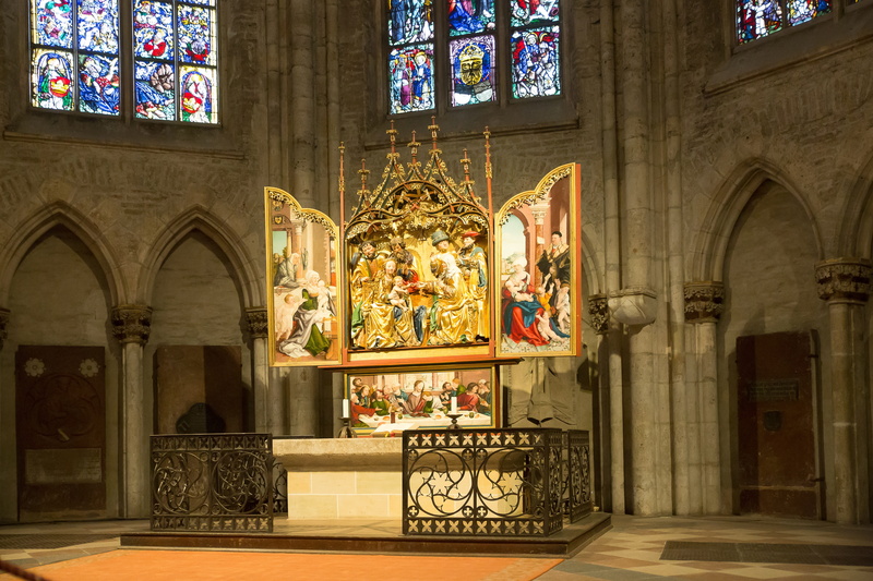 fresco, stained glass, mural, 5K, art and craft, representation, architectural column, built structure, indoors, window, arch, day, ornate, münster, history