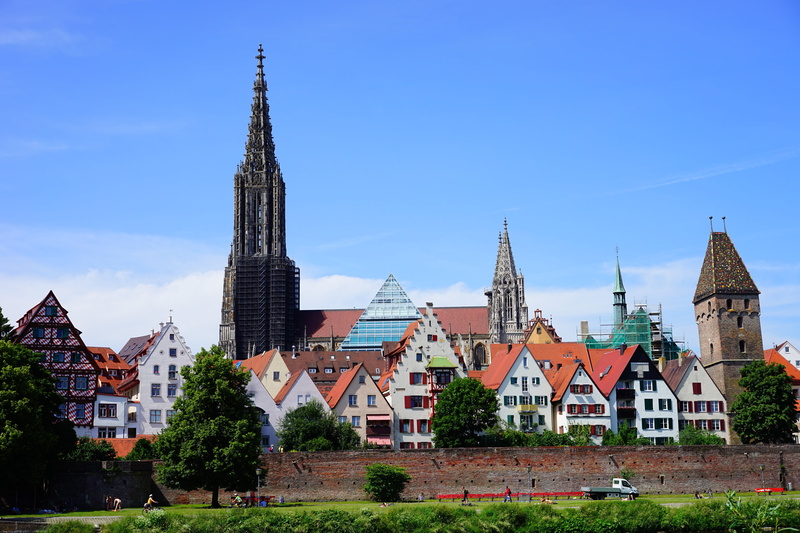 outdoors, metzgerturm, day, no people, architecture, ulm cathedral, history, ulm, city wall, cityscape, city, tower, famous Place, spirituality, city view