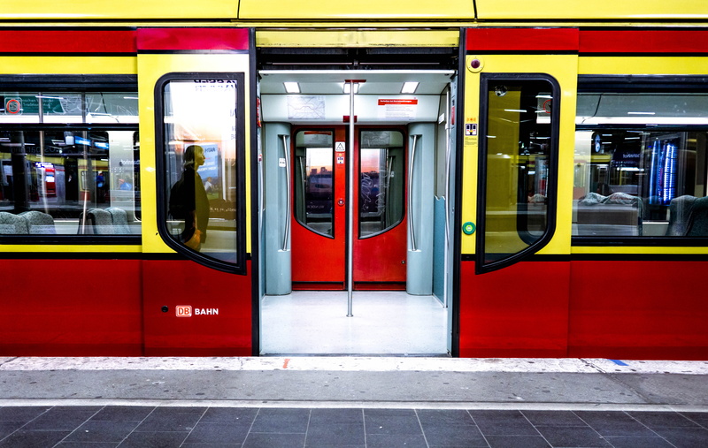 berlin, railroad station platform, berlin central station, outdoors, train, red, rail transportation, window, transportation, subway train, vehicle door