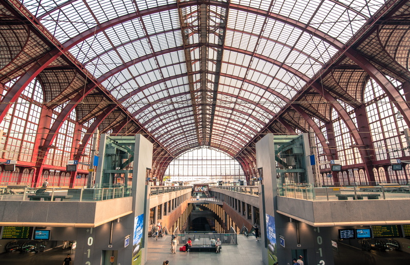 europe, transportation system, city, architecture, glass items, photo, construction, design, central, railroad station, antwerp, 5K, windows, built structure