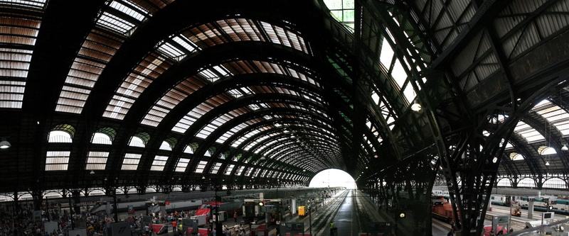 incidental people, mode of transportation, day, indoors, travel destinations, arch, milan, 1080P, central railway station, city, modern, transportation