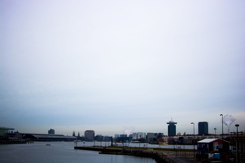 station, building, high angle view, skyscraper, contrast, factory, waterfront, sea, architecture, pollution, netherlands, day, 5K, cityscape, skyline