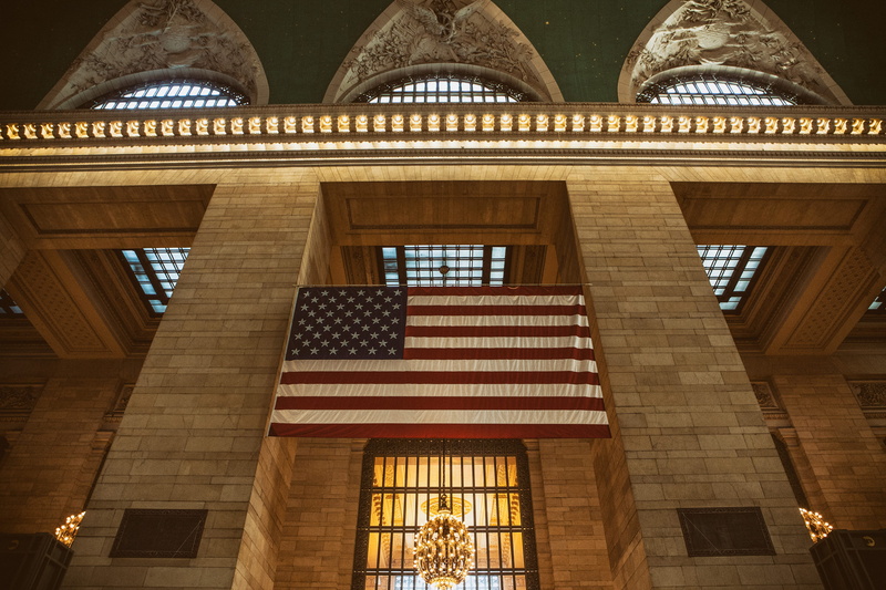 flag, station, flags, shot, uSA, building Exterior, taken, grand, Grand Central Station, architecture And Buildings, color Image, architectural column