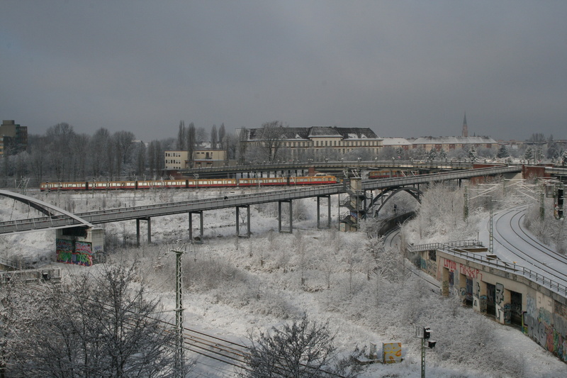 sky, capital, mode of transportation, berlin, gleise, arch bridge, s bahn, bridge - man made structure, built structure, track, traffic, 4K, architecture