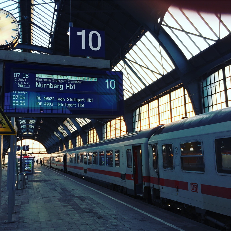 text, mode of transportation, train - vehicle, indoors, deutsche bahn, travel, journey, 1080P, railroad station, station, architecture, track, clock, public transportation