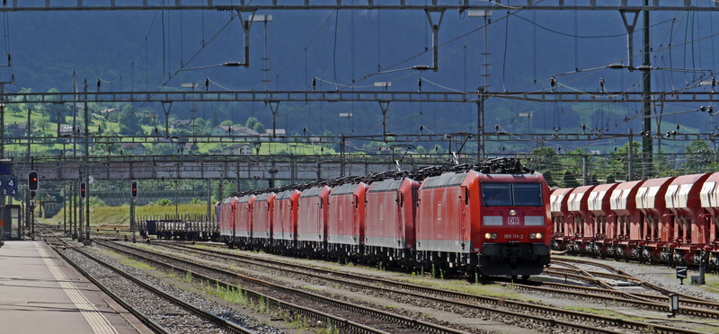 br185, train - vehicle, reuss valley, arrival, station, freight transportation, electricity, famous, power supply, business, gotthard ramp, train station in erstfeld