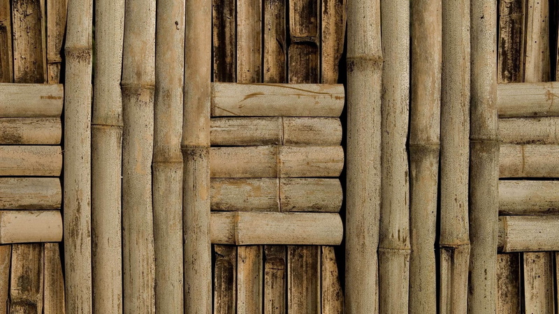 wood - material, wall - building feature, brown, full frame, craft, backgrounds, textured, bamboo, 2K, wood, architecture, day, pattern, close-up, built structure