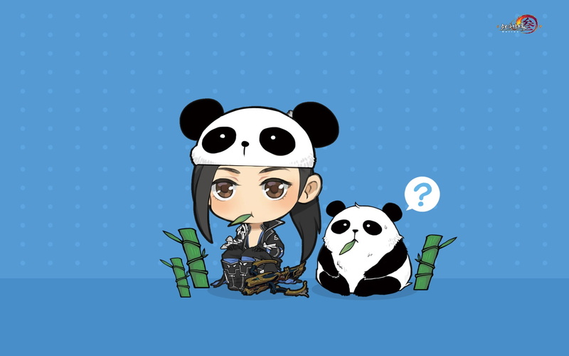 art, Gian Vang, Panda, bamboo, 1080P, the game, anime, pet, Tibetan sword