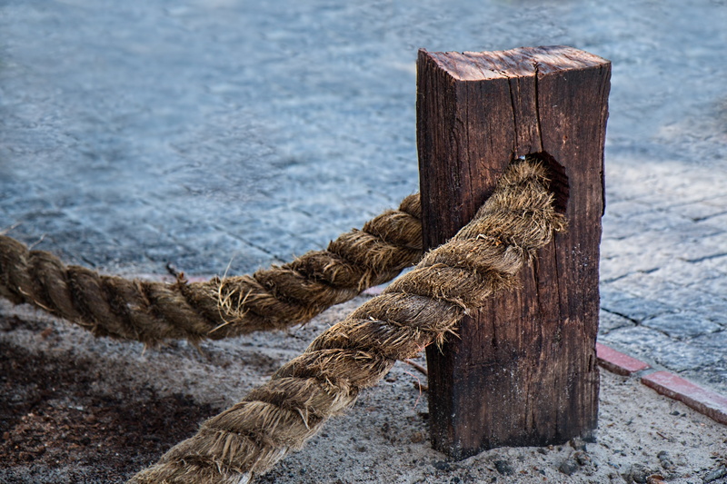 close-up, weathered, safe, strength, stake, rough, no people, post, day, rope, pole, timber, land, brown, wood - Material, tie, daytime, nautical Vessel