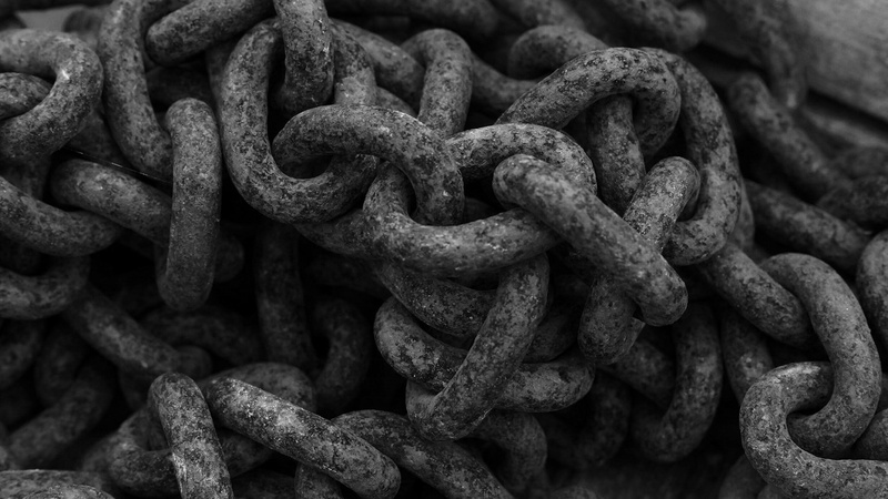 1080P, metal, chains, rust, monochrome