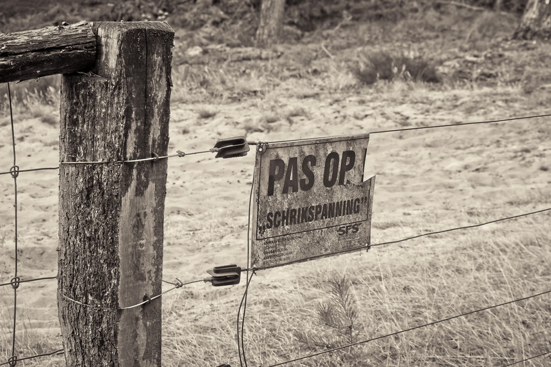 security, information, shut off, 4K, voltage, wire, communication, barrier, rope tensioner, black white, wood fence, text, focus on foreground, wood pile