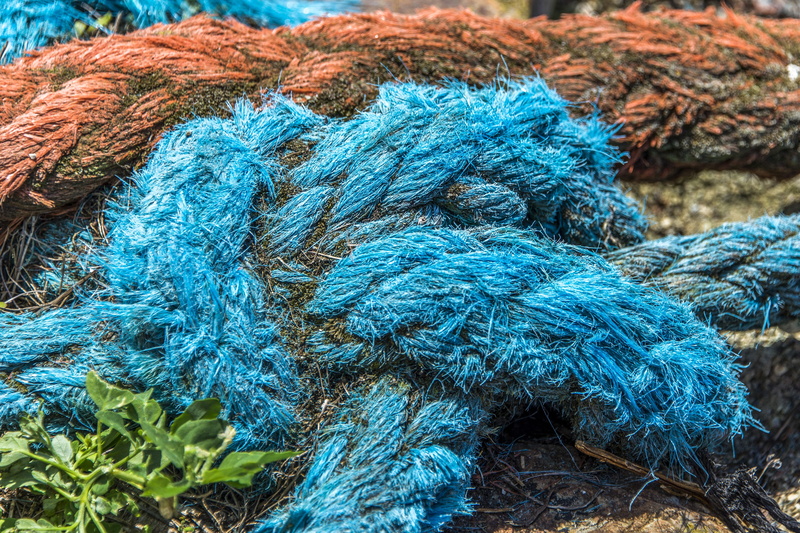 tangled, turquoise colored, 2K, color, node, former, marine, Maritime, complexity, Rope, day, close-up, fishing, focus on foreground, textured, still life