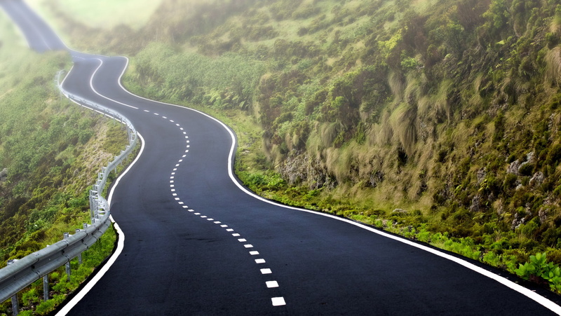 markup, haze, grass, road, 1080P