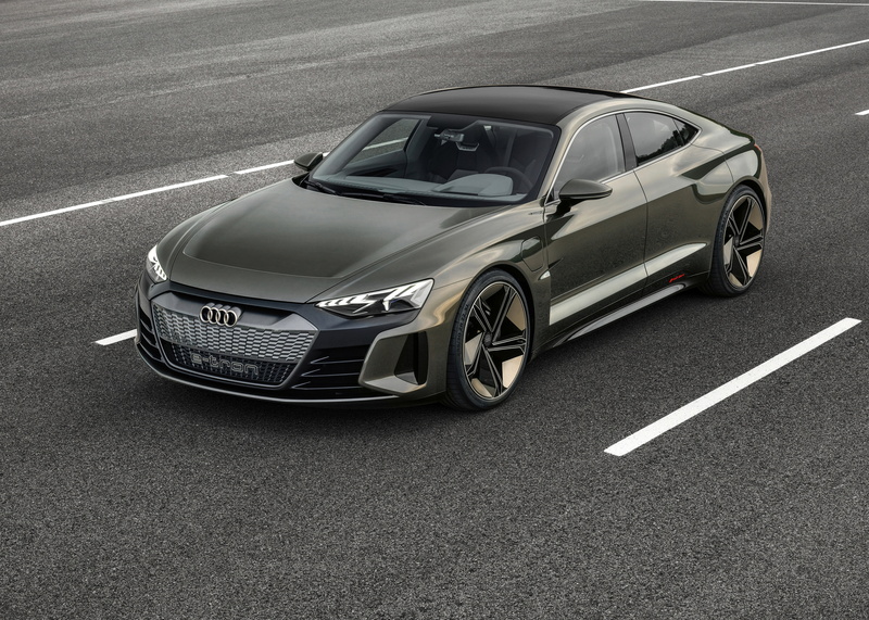 coupe, the four-door, markup, Audi, e-tron GT Concept, asphalt, 2018, 4K