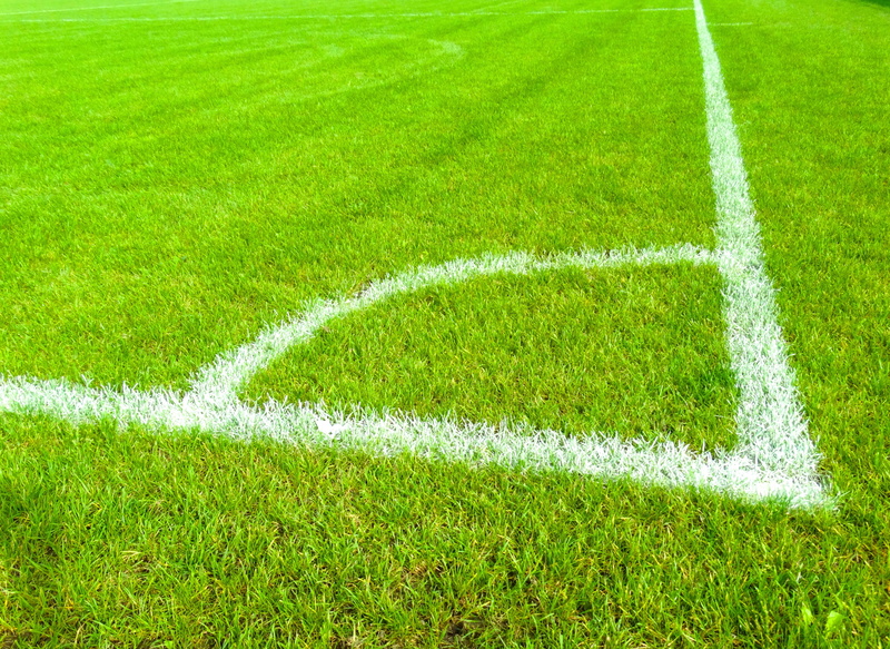 stadium, corner, competition, football, nature, backgrounds, mark, field, green grass, no People, green, white, team sport, growth, football meadow, playing Field