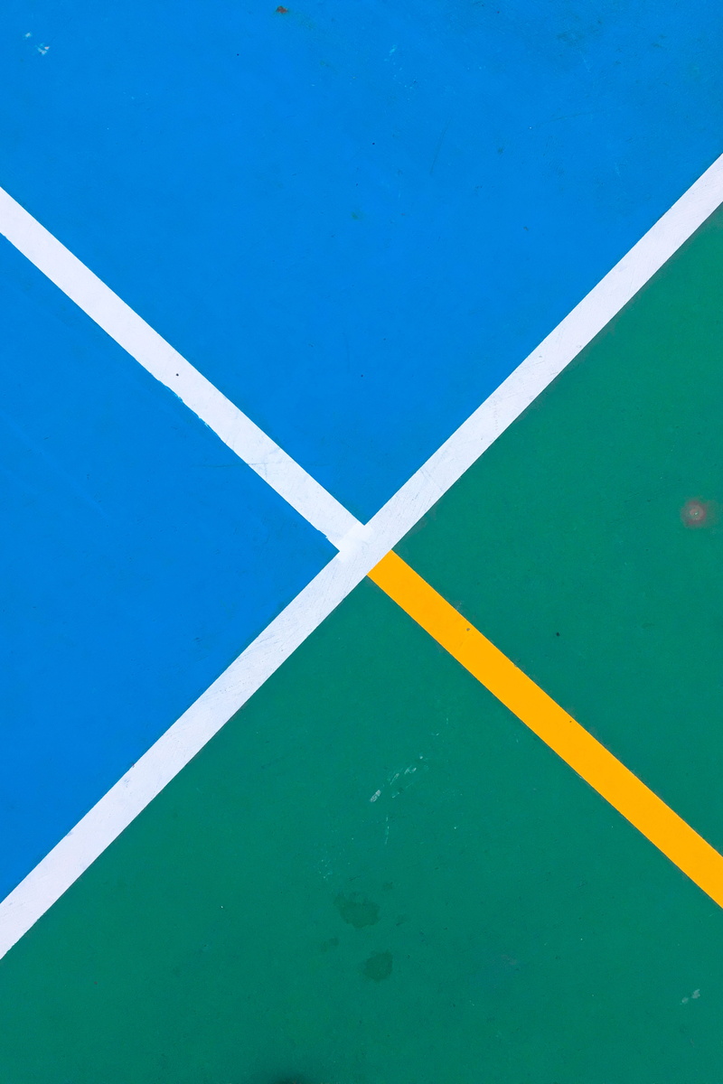 lines, high angle view, day, dividing line, turquoise colored, 4K, nature, pattern, green, track, full frame, tennis, absence, no people, single line