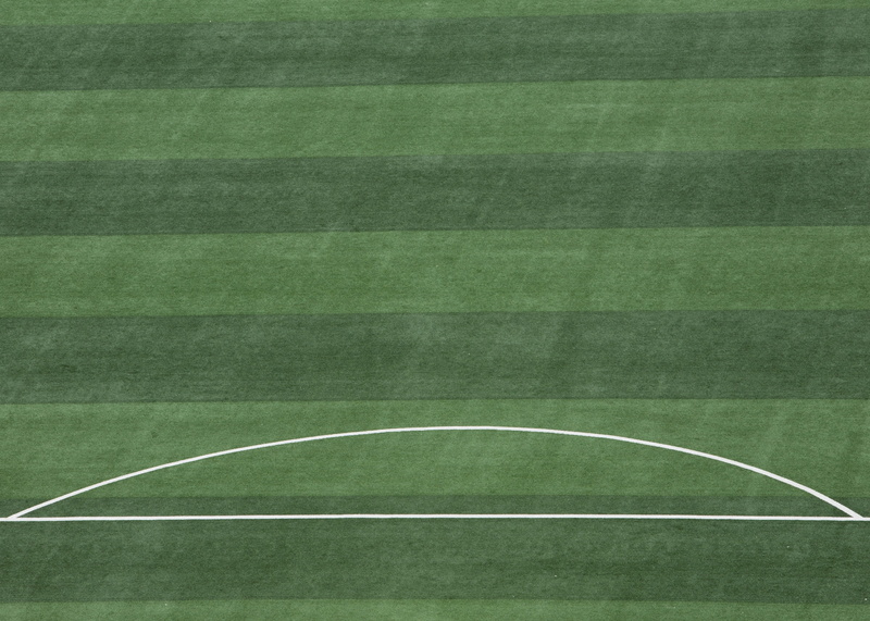 outdoors, backgrounds, green color, yard line - sport, striped, soccer field, nature, artificial turf, geometric shape, sport, line, no people, day, dividing line