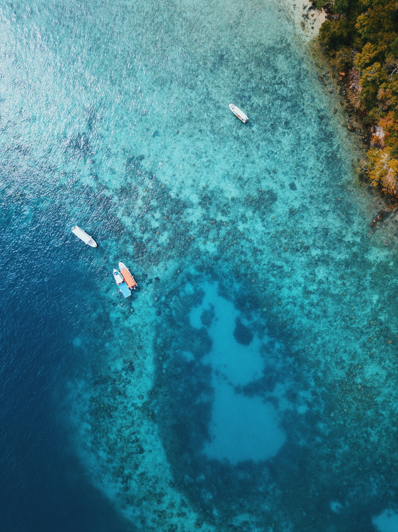 kota kinabalu, real people, 4K, beauty in nature, outdoors, aerial, island, four, near, sail, photography, lifestyles, coast, boat, adventure, holiday