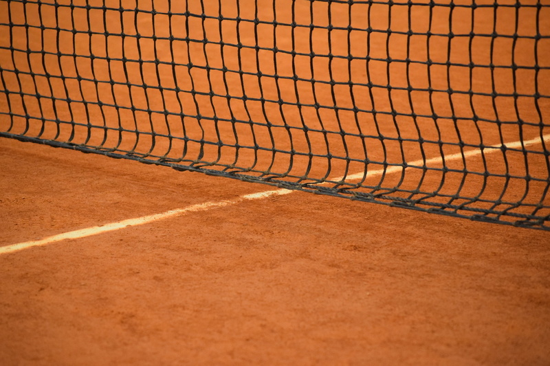 brown, 2K, net, day, court, fence, dividing line, absence, competition, tape, stadium, red earth, tennis net, outdoors, network, no people, racket sport