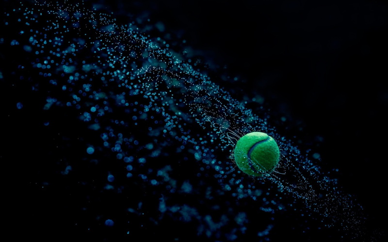 1080P, gorgeous, green, ball, illustration, tennis, fantasy, round