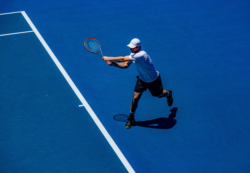 court, one man only, only men, professional sport, speed, outside, strength, adult, people, racket, serving, skill, 5K, motion, sports clothing, full length