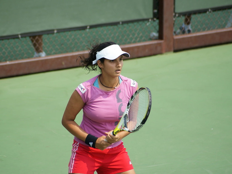 real people, standing, court, nature, competition, 480P, leisure activity, tennis ball, sport, women, Mirza, racket, day, Sania, waist up, tennis, lifestyles