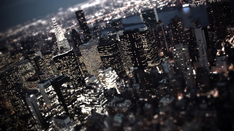night, tilt shift, city lights, USA, cityscape, skyscraper, 1080P, New York City, city, lights