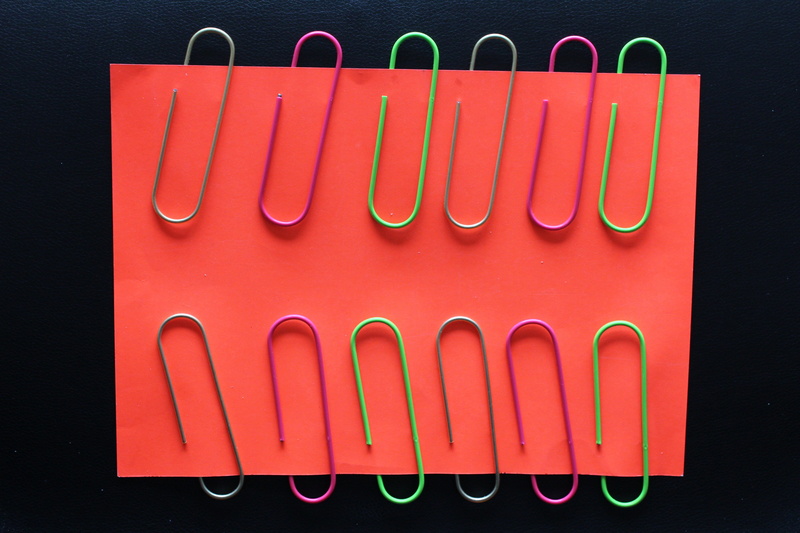 close-up, large group of objects, scissors, knolling - concept, directly above, ring Binder, black background, paper, metal, in a row, paperclips, paper Clip