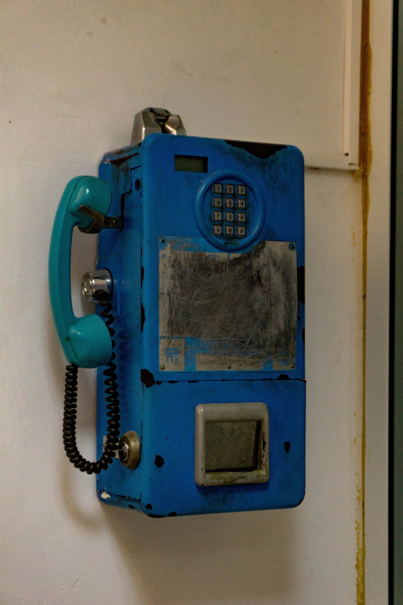 device, 5K, still life, telephone, pay phone, phone cord, retro styled, wall - building feature, control, close-up, information, old, metal, wall, cable