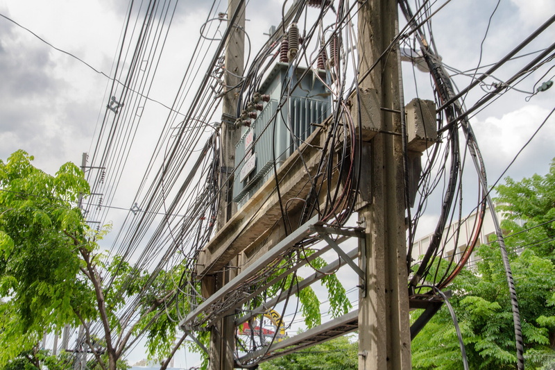 tree, 2K, day, outdoors, electricity, plant, connection, growth, tangled wires, low angle view, architecture, cloud - sky, power supply, the power cord