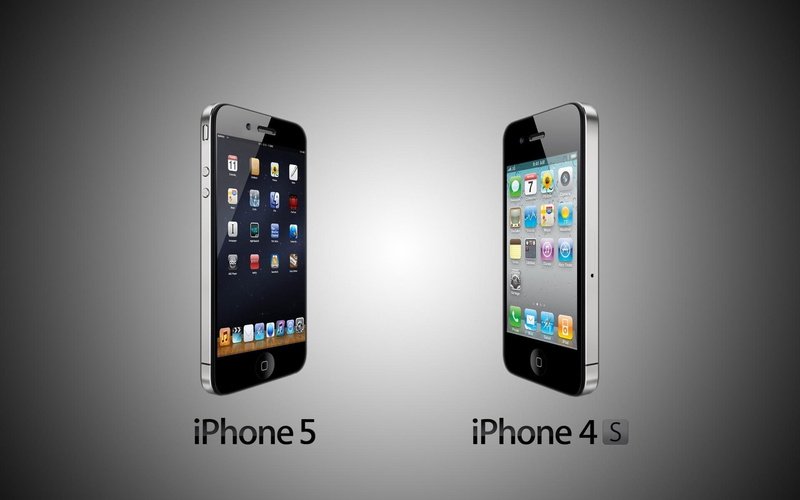 iphone, s, vs, black, iphone 5, apple, 1080P, iphone 4s, computers, 1920x1200