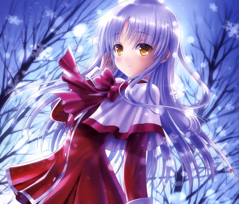 close-up, glowing, Crossover, toy, representation, Kanade Tachibana, celebration, art and craft, female likeness, sculpture, purple, Kanon, shiny, indoors