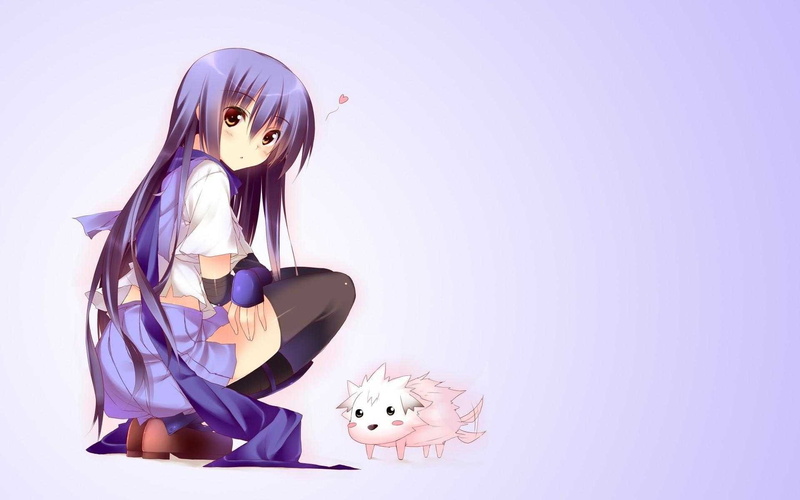 Shiina (Angel Beats!), fashion, human representation, representation, indoors, hairstyle, 1080P, domestic animals, domestic, pink color, mammal, dog, vertebrate