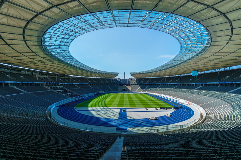 ceiling, day, 1080P, sky, shape, directly below, Berlin, travel destinations, alone, no people, sport, stadium, indoors, nature, photography, architecture
