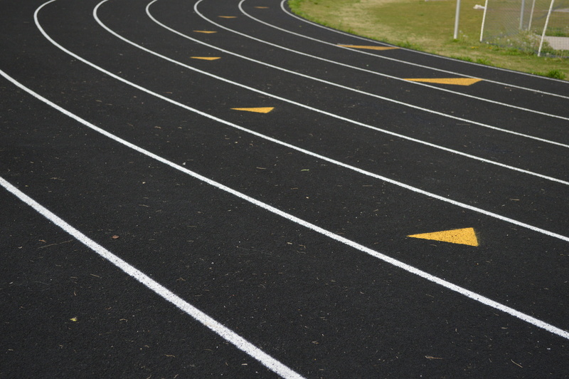 curve, lines, stadium, 5K, athletics, starting line, track, black, background, full frame, absence, competition, website, sports track, sports, high angle view